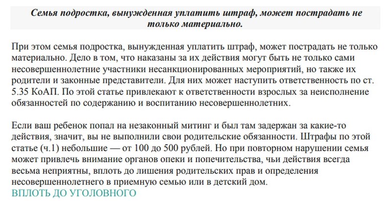 За участие в митингах школьников Верхней Пышмы могут забрать в детдом