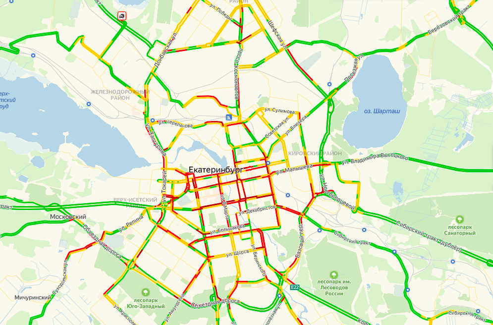 Пробки в екатеринбурге екб на карте